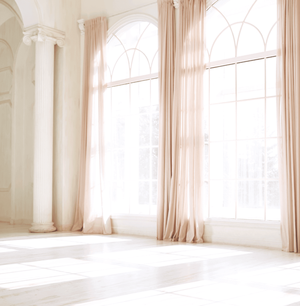 Large windows inside dance studio